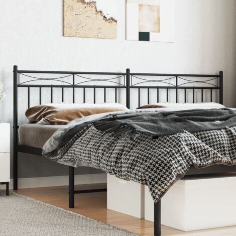 Metal Headboard Black 193 cm vidaXL (1/5)