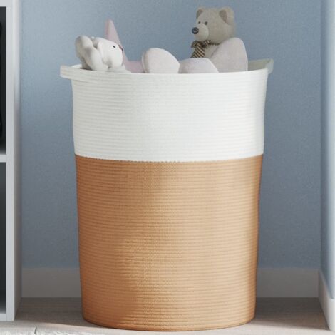Storage Basket Brown and White Ø49x65 cm Cotton vidaXL