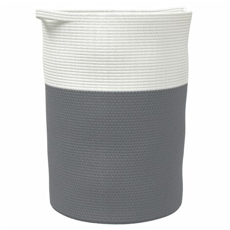 Storage Basket Grey and White Ø49x65 cm Cotton vidaXL