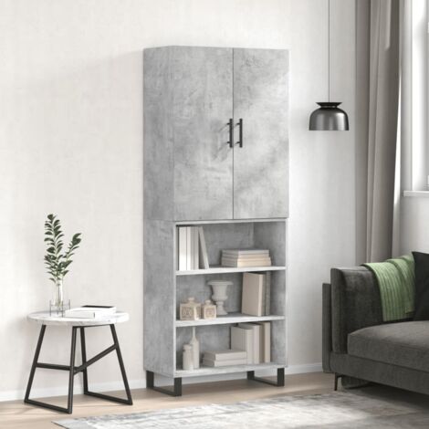 Highboard Concrete Grey 69.5x34x180 cm Engineered Wood vidaXL
