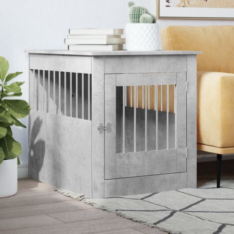 Dog Crate Furniture Concrete Grey 64.5x80x71 cm Engineered Wood vidaXL