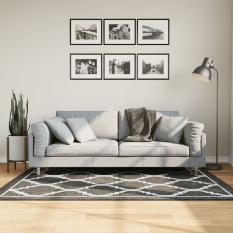Rug Washable Black and White 120x180 cm Anti Slip vidaXL