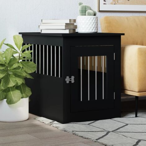 Dog Crate Furniture Black 55x75x65 cm Engineered Wood vidaXL