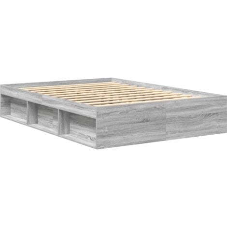 Bed Frame without Mattress Grey Sonoma 135x190 cm Double Double vidaXL