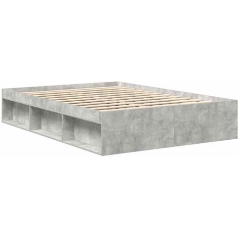 Bed Frame without Mattress Concrete Grey 135x190 cm Double Double vidaXL