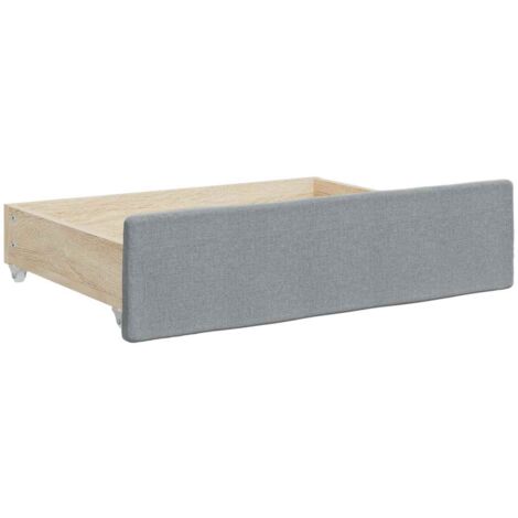 Bed Storage Drawers 2 pcs Light Grey Engineered Wood and Fabric vidaXL