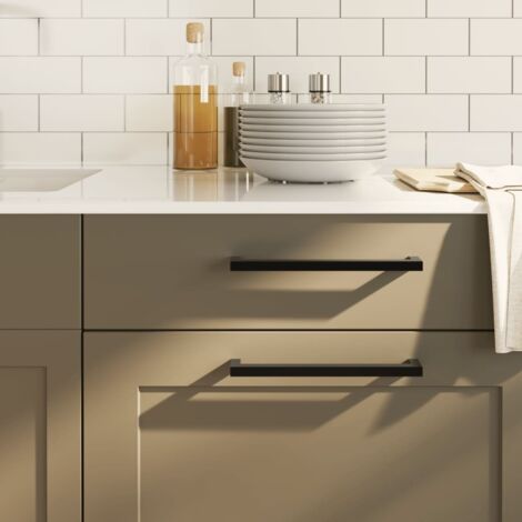 Cabinet Handles 20 pcs Black 224 mm Stainless Steel vidaXL