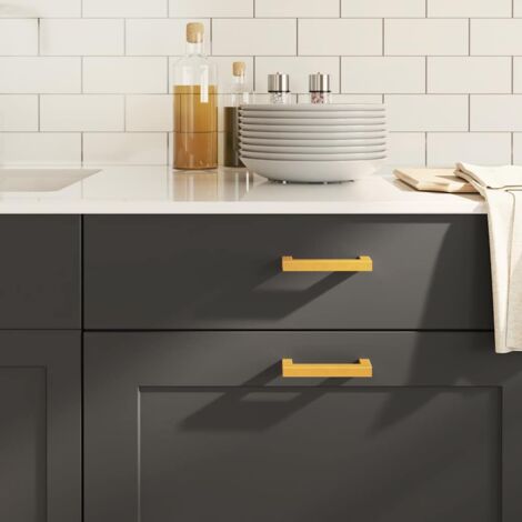 Cabinet Handles 10 pcs Gold 96 mm Stainless Steel vidaXL