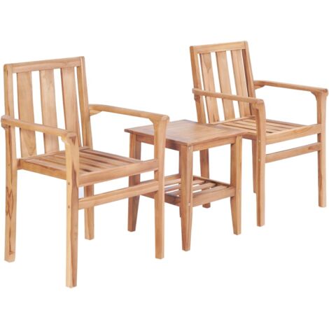Dining Set natural teak vidaXL (1/8)