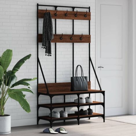 Clothes Rack with Shoe Storage Brown Oak 100x40x184 cm vidaXL (1/5)