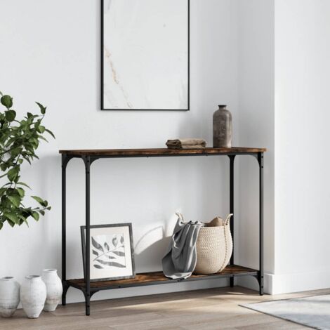 Console Table Smoked Oak 101x30.5x75 cm Engineered Wood vidaXL