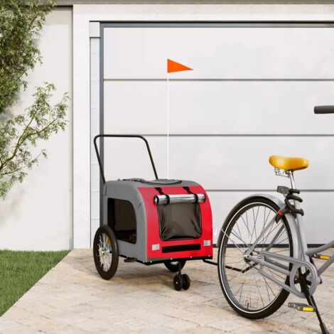 Pet Bike Trailer Red and Grey Oxford Fabric and Iron vidaXL