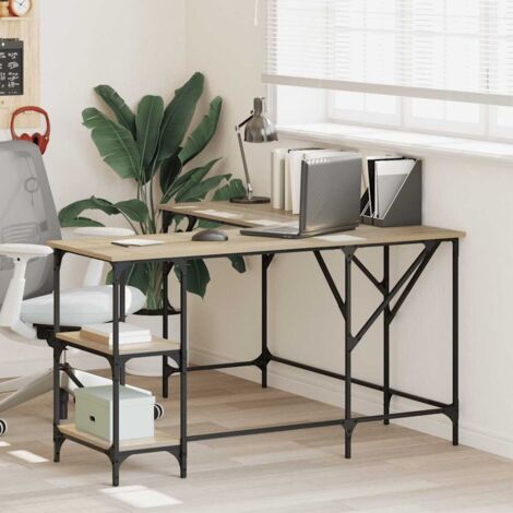 Desk Sonoma Oak 139x139x75 cm Engineered Wood vidaXL (1/5)