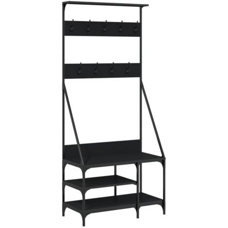 Clothes Rack with Shoe Storage Black 80x40x184 cm vidaXL
