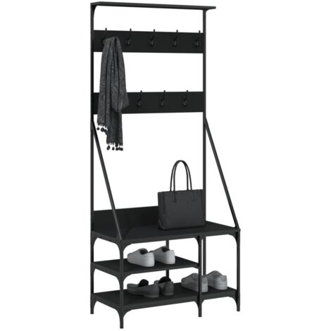 Clothes Rack with Shoe Storage Black 80x40x184 cm vidaXL
