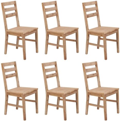 Dining Chairs 6 pcs Solid Acacia Wood vidaXL (1/5)