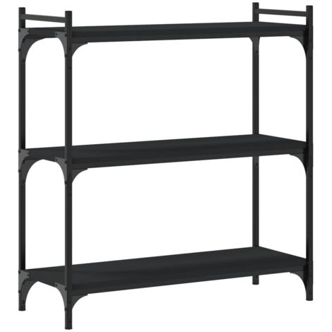 Bookcase 3-Tier Black 80x30x86 cm Engineered Wood vidaXL (1/5)