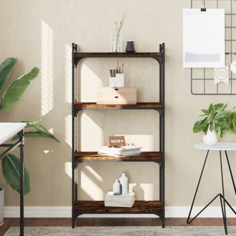 Bookcase 4-Tier Smoked Oak 60x30x120 cm Engineered Wood vidaXL (1/5)