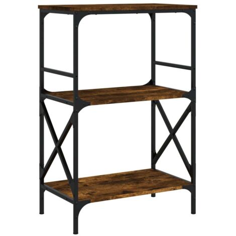 Bookcase 3-Tier Smoked Oak 59x35x90.5 cm Engineered Wood vidaXL (1/5)