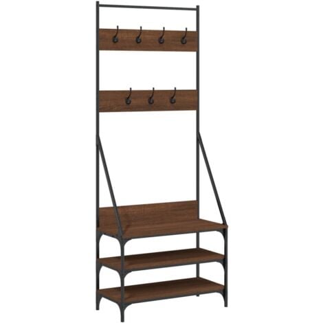 Clothes Rack with Shoe Storage Brown Oak 72x34x184 cm vidaXL