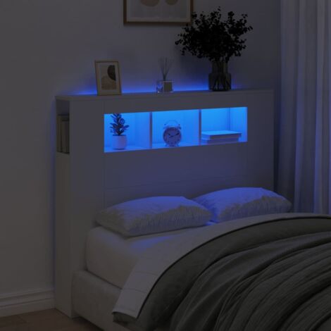 LED Headboard White 120x18.5x103.5 cm Engineered Wood vidaXL