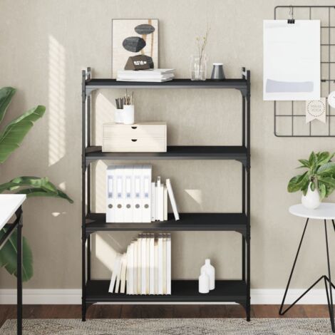 Bookcase 4-Tier Black 80x30x120 cm Engineered Wood vidaXL (1/5)