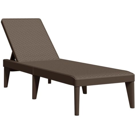 Vidaxl – Sun lounger brown 186x60x29 cm – Adjustable backrest with 4 positions – Lightweight polypropylene – Rattan finish for outdoor charm (1/5)