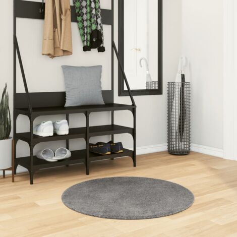 Rug HUARTE Short Pile Soft and Washable Anthracite Ø 80 cm vidaXL