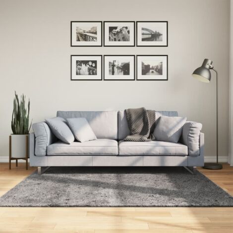 Rug HUARTE Short Pile Soft and Washable Anthracite 160x160 cm vidaXL