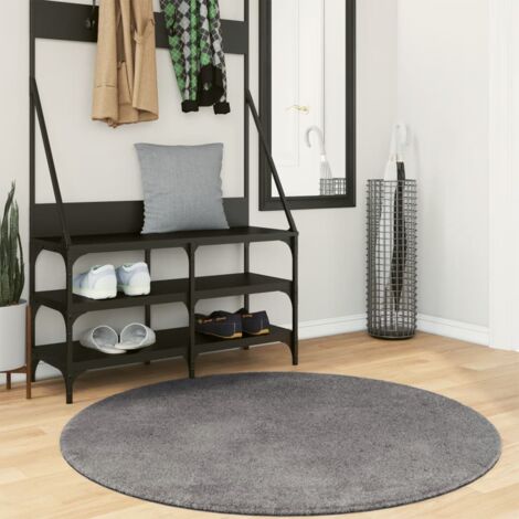 Rug HUARTE Short Pile Soft and Washable Anthracite Ø 120 cm vidaXL