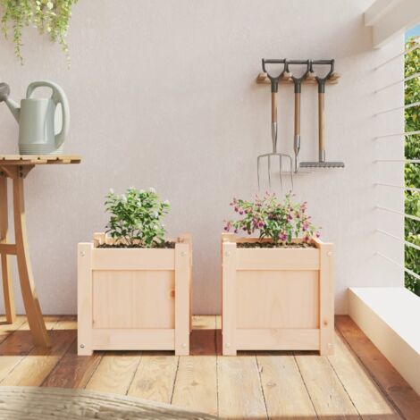 Garden Planters 2 pcs Solid Wood Pine vidaXL