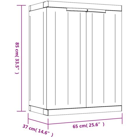 Outdoor Storage Cabinet Grey and Black 65x37x85 cm PP vidaXL