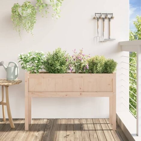 Garden Planter with Legs 110x31x70 cm Solid Wood Pine vidaXL