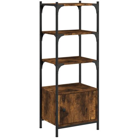 Bookcase 3-Tier Smoked Oak 41x30x109.5 cm Engineered Wood vidaXL