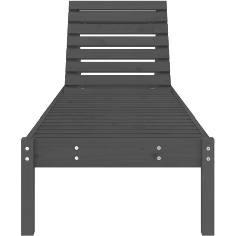 Sun Lounger Grey 199.5x60x74 cm Solid Wood Pine vidaXL
