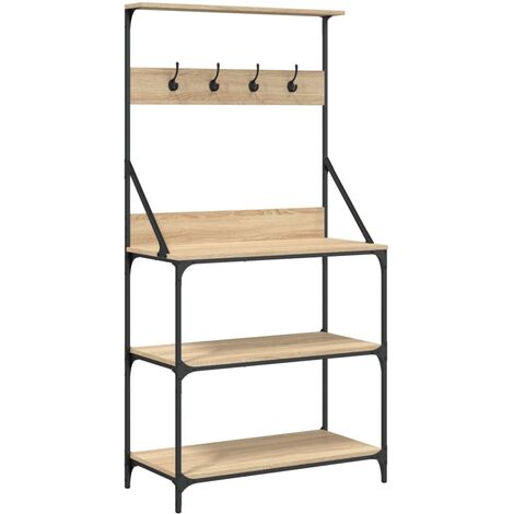 Baker's Rack with Hooks 4-Tier Sonoma Oak Engineered Wood vidaXL (1/5)