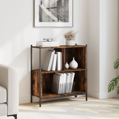 Bookcase Smoked Oak 72x28x77.5 cm Engineered Wood vidaXL (1/5)