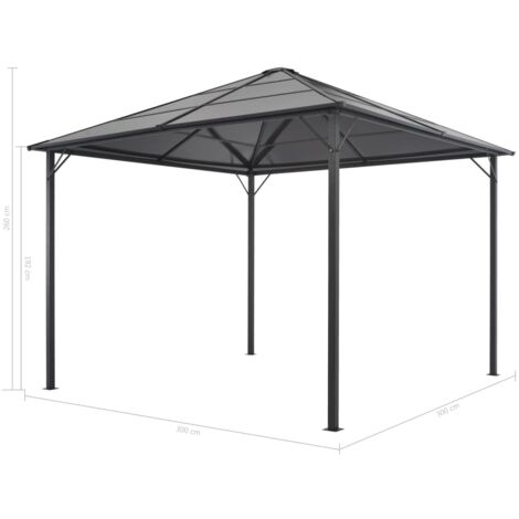 Gazebo with Curtain Aluminium 3x3 m Black vidaXL