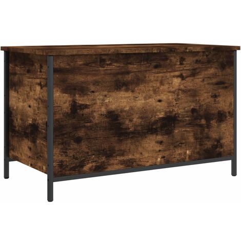 Storage Bench Smoked Oak 80x42.5x50 cm Engineered Wood vidaXL