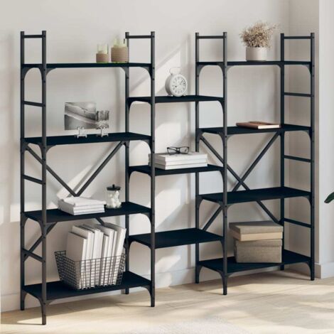 Bookshelf Black 160x28.5x136.5 cm Engineered Wood vidaXL (1/5)