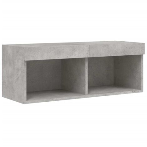 TV Cabinet with LED Lights Concrete Grey 80x30x30 cm vidaXL (1/5)