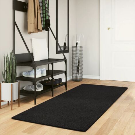 Rug HUARTE Short Pile Soft and Washable Black 80x200 cm vidaXL