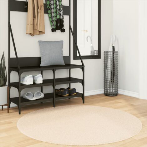 Rug HUARTE Short Pile Soft and Washable Beige Ø 120 cm vidaXL