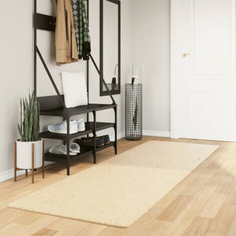 Rug HUARTE Short Pile Soft and Washable Cream 80x250 cm vidaXL