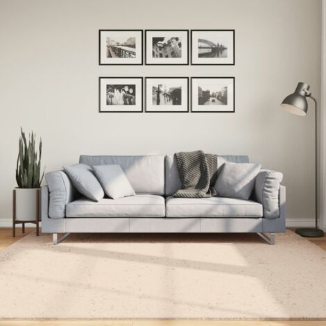 Rug HUARTE Short Pile Soft and Washable Beige 200x200 cm vidaXL