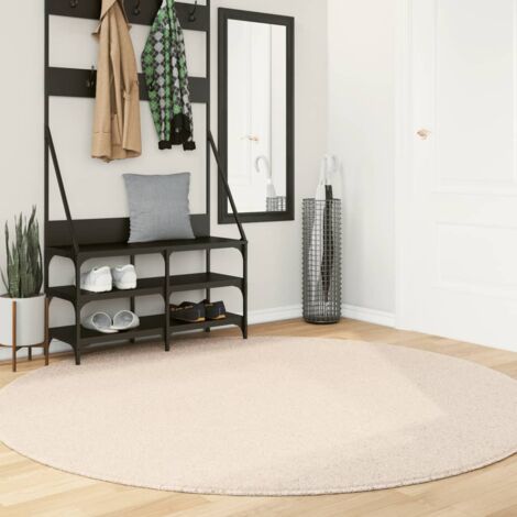 Rug HUARTE Short Pile Soft and Washable Beige Ø 200 cm vidaXL