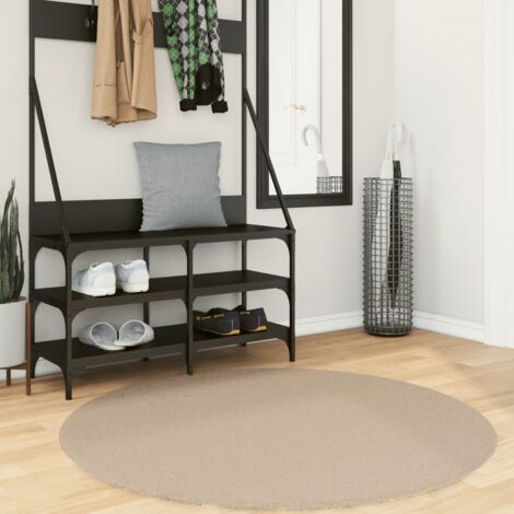 Rug HUARTE Short Pile Soft and Washable Sand Ø 120 cm vidaXL