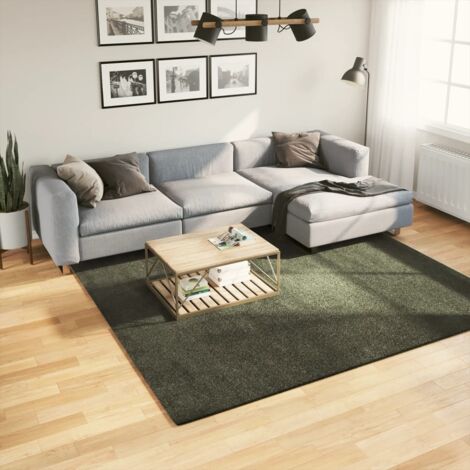 Rug HUARTE Short Pile Soft and Washable Forest Green 240x240 cm vidaXL