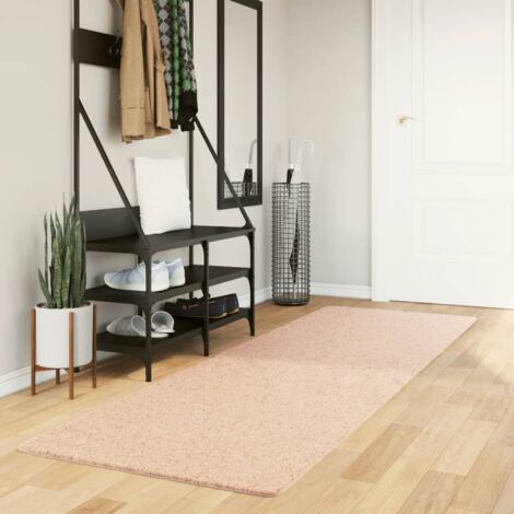Rug HUARTE Short Pile Soft and Washable Blush 80x250 cm vidaXL