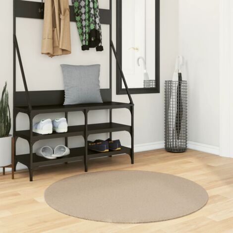 Rug HUARTE Short Pile Soft and Washable Sand Ø 100 cm vidaXL